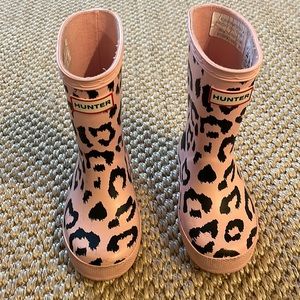 Hunter Toddler Light Pink Leopard Rain Boots